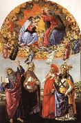 Sandro Botticelli The Coronation of the Virgin with SS.Eligius,John the Evangelist,Au-gustion,and Jerome France oil painting artist